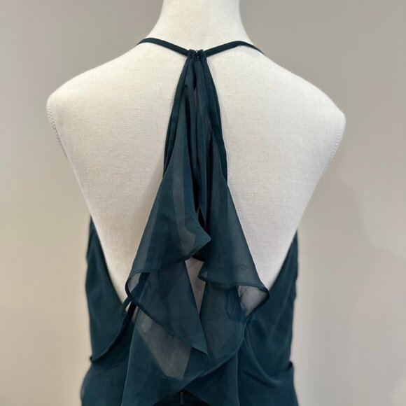 DESSY Ruffled Strap Cutout Wrap Maxi Dress in Evergreen - Picture 5 of 7